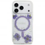 Carcasa Guess Resin Flowers Glitter cu MagSafe compatibila cu iPhone 17 Pro, Mov 2 - lerato.ro