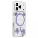 Carcasa Guess Resin Flowers Glitter cu MagSafe compatibila cu iPhone 17 Pro, Mov 5 - lerato.ro
