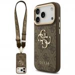 Carcasa Guess 4G Big 4G Classic Logo Big Strap Metal Buttons compatibila cu iPhone 17 Pro, Maro 4 - lerato.ro