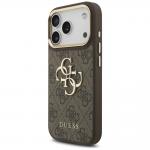 Carcasa Guess 4G Big 4G Classic Logo Big Strap Metal Buttons compatibila cu iPhone 17 Pro, Maro 3 - lerato.ro