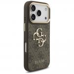 Carcasa Guess 4G Big 4G Classic Logo Big Strap Metal Buttons compatibila cu iPhone 17 Pro, Maro 5 - lerato.ro