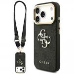 Carcasa Guess 4G Big 4G Classic Logo Big Strap Metal Buttons compatibila cu iPhone 17 Pro, Negru 4 - lerato.ro