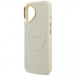 Carcasa Guess Peony Hot Stamp cu MagSafe compatibila cu iPhone 17, Bej 7 - lerato.ro