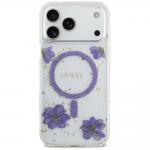 Carcasa Guess Resin Flowers Glitter cu MagSafe compatibila cu iPhone 17 Pro Max, Mov 2 - lerato.ro