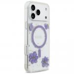 Carcasa Guess Resin Flowers Glitter cu MagSafe compatibila cu iPhone 17 Pro Max, Mov 5 - lerato.ro