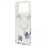 Carcasa Guess Resin Flowers Glitter cu MagSafe compatibila cu iPhone 17 Pro Max, Mov 8 - lerato.ro