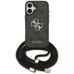 Carcasa Guess 4G Big Logo Cord Stap Crossbody compatibila cu iPhone 17, Negru 2 - lerato.ro