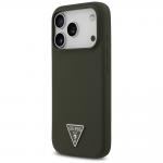 Carcasa Guess Silicone Triangle Logo cu MagSafe compatibila cu iPhone 17 Pro, Khaki 3 - lerato.ro