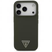 Carcasa Guess Silicone Triangle Logo cu MagSafe compatibila cu iPhone 17 Pro, Khaki