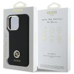 Carcasa Guess Silicone Logo Strass 4G compatibila cu iPhone 16 Pro Max, Negru 9 - lerato.ro