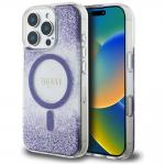 Carcasa Guess HC Resin Bottom Glitter cu MagSafe compatibila cu iPhone 16 Pro Max, Mov 4 - lerato.ro