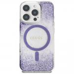 Carcasa Guess HC Resin Bottom Glitter cu MagSafe compatibila cu iPhone 16 Pro Max, Mov 2 - lerato.ro