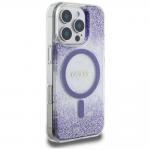 Carcasa Guess HC Resin Bottom Glitter cu MagSafe compatibila cu iPhone 16 Pro Max, Mov 5 - lerato.ro
