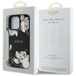 Carcasa Guess Grained Printed Flower Pattern cu MagSafe compatibila cu iPhone 16 Pro, Negru 9 - lerato.ro