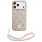 Carcasa Guess 4G Strap Triangle Logo cu MagSafe compatibila cu iPhone 17 Pro Max, Roz 2 - lerato.ro