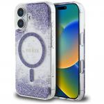 Carcasa Guess HC Resin Bottom Glitter cu MagSafe compatibila cu iPhone 16, Mov 2 - lerato.ro