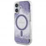 Carcasa Guess HC Resin Bottom Glitter cu MagSafe compatibila cu iPhone 16, Mov 3 - lerato.ro