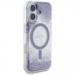 Carcasa Guess HC Resin Bottom Glitter cu MagSafe compatibila cu iPhone 16, Mov 5 - lerato.ro