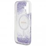 Carcasa Guess HC Resin Bottom Glitter cu MagSafe compatibila cu iPhone 16, Mov 8 - lerato.ro
