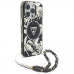 Carcasa Guess Palm Trees Triangle Pearl Strap cu MagSafe compatibila cu iPhone 16 Pro Max, Negru 4 - lerato.ro