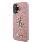 Carcasa Guess Fixed Glitter Big 4G compatibila cu iPhone 16 Plus, Roz 3 - lerato.ro