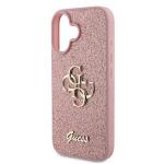 Carcasa Guess Fixed Glitter Big 4G compatibila cu iPhone 16 Plus, Roz 7 - lerato.ro