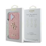 Carcasa Guess Fixed Glitter Big 4G compatibila cu iPhone 16 Plus, Roz 9 - lerato.ro