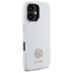 Carcasa Guess Silicone Logo Strass 4G compatibila cu iPhone 16, Alb 5 - lerato.ro