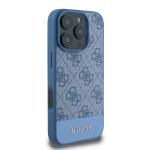Carcasa Guess 4G Bottom Strip compatibila cu iPhone 16 Pro, Albastru 3 - lerato.ro