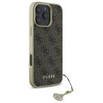 Carcasa Guess 4G Charms Collection compatibila cu iPhone 16 Pro Max, Maro 5 - lerato.ro
