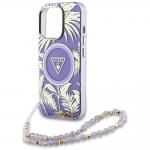 Carcasa Guess Palm Trees Triangle Pearl Strap cu MagSafe compatibila cu iPhone 16 Pro Max, Mov 6 - lerato.ro