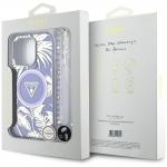 Carcasa Guess Palm Trees Triangle Pearl Strap cu MagSafe compatibila cu iPhone 16 Pro Max, Mov 8 - lerato.ro