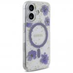 Carcasa Guess Resin Flowers Glitter cu MagSafe compatibila cu iPhone 16, Mov 5 - lerato.ro