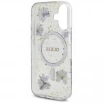 Carcasa Guess Resin Flowers Glitter cu MagSafe compatibila cu iPhone 16, Mov 8 - lerato.ro