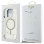 Carcasa Guess Resin Flowers Glitter cu MagSafe compatibila cu iPhone 16 Pro Max, Bej 9 - lerato.ro