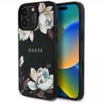 Carcasa Guess Grained Printed Flower Patter cu MagSafe compatibila cu iPhone 16 Pro Max, Negru 4 - lerato.ro