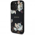 Carcasa Guess Grained Printed Flower Patter cu MagSafe compatibila cu iPhone 16 Pro Max, Negru 3 - lerato.ro
