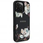 Carcasa Guess Grained Printed Flower Patter cu MagSafe compatibila cu iPhone 16 Pro Max, Negru 5 - lerato.ro