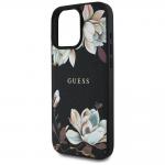 Carcasa Guess Grained Printed Flower Patter cu MagSafe compatibila cu iPhone 16 Pro Max, Negru 7 - lerato.ro