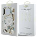 Carcasa Guess Glitter Flowers Triangle Buttons cu MagSafe compatibila cu iPhone 16 Pro, Alb 9 - lerato.ro