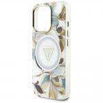 Carcasa Guess Glitter Flowers Triangle Buttons cu MagSafe compatibila cu iPhone 16 Pro Max, Alb 7 - lerato.ro