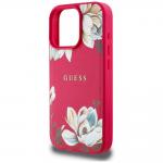 Carcasa Guess Grained Printed Flower Patter cu MagSafe compatibila cu iPhone 16 Pro Max, Fuchsia 7 - lerato.ro