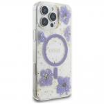 Carcasa Guess Resin Flowers Glitter cu MagSafe compatibila cu iPhone 16 Pro, Mov 5 - lerato.ro