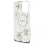Carcasa Guess Resin Flowers Glitter cu MagSafe compatibila cu iPhone 16 Pro, Mov 8 - lerato.ro