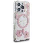 Carcasa Guess Resin Flowers cu MagSafe compatibila cu iPhone 16 Pro Max, Roz 5 - lerato.ro