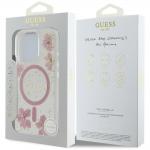 Carcasa Guess Resin Flowers cu MagSafe compatibila cu iPhone 16 Pro Max, Roz 9 - lerato.ro