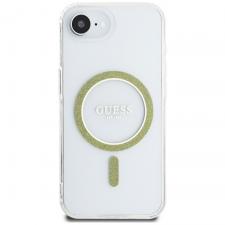Carcasa Guess IML Glitter Circle cu MagSafe compatibila cu iPhone 16e, Transparent
