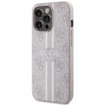 Carcasa Guess 4G Printed Stripes cu MagSafe compatibila cu iPhone 13 Pro / 13, Roz 3 - lerato.ro