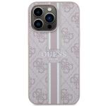 Carcasa Guess 4G Printed Stripes cu MagSafe compatibila cu iPhone 13 Pro / 13, Roz 2 - lerato.ro