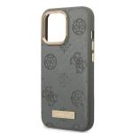Carcasa Guess Peony Logo Plate cu MagSafe compatibila cu iPhone 13 Pro / 13, Gri 7 - lerato.ro